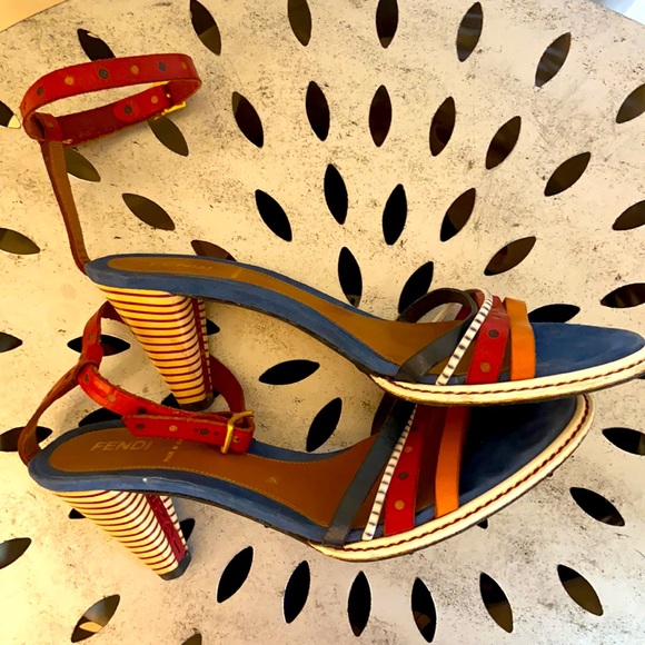 Fendi Multi Color Strappy Sandal - Picture 3 of 4